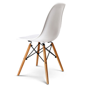 Artiss Set of 2 Retro Beech Wood Dining Chair - White