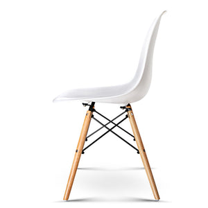 Artiss Set of 2 Retro Beech Wood Dining Chair - White