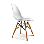 Artiss Set of 4 Retro Beech Wood Dining Chair - White