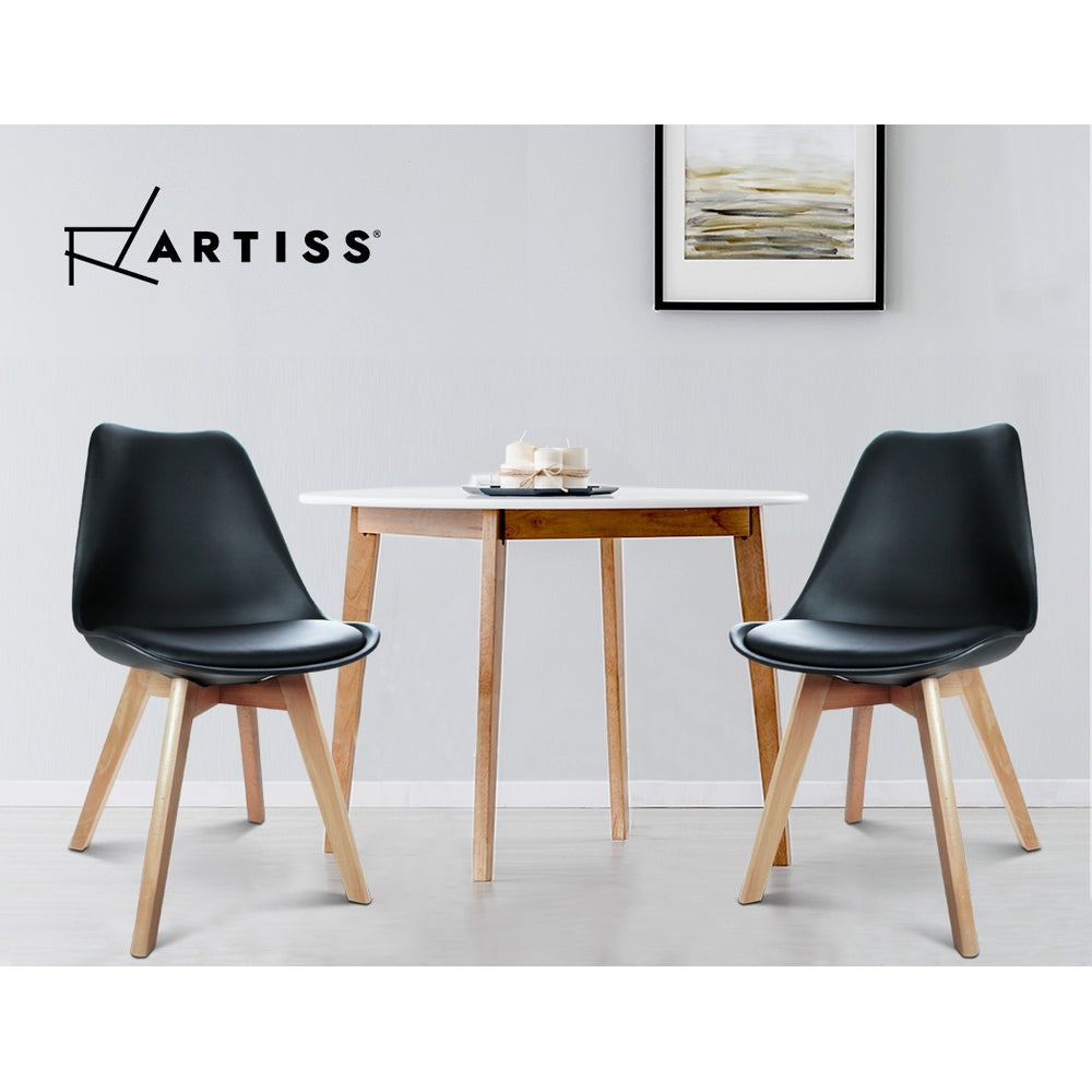 Artiss Set of 2 Padded Dining Chair - Black