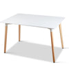 Artiss Rectangular Beech Timber Dining Table - White