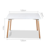 Artiss Rectangular Beech Timber Dining Table - White