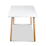 Artiss Rectangular Beech Timber Dining Table - White