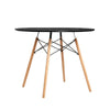 Artiss 4-Seater Round Replica Eames DSW Dining Table Kitchen Timber Black 90cm