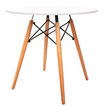 Artiss Round Wooden Dining Table - White