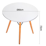 Artiss Round Wooden Dining Table - White