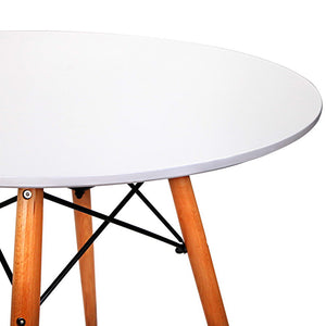 Artiss Round Wooden Dining Table - White