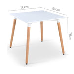 Artiss Beech Wood Dining Table - White