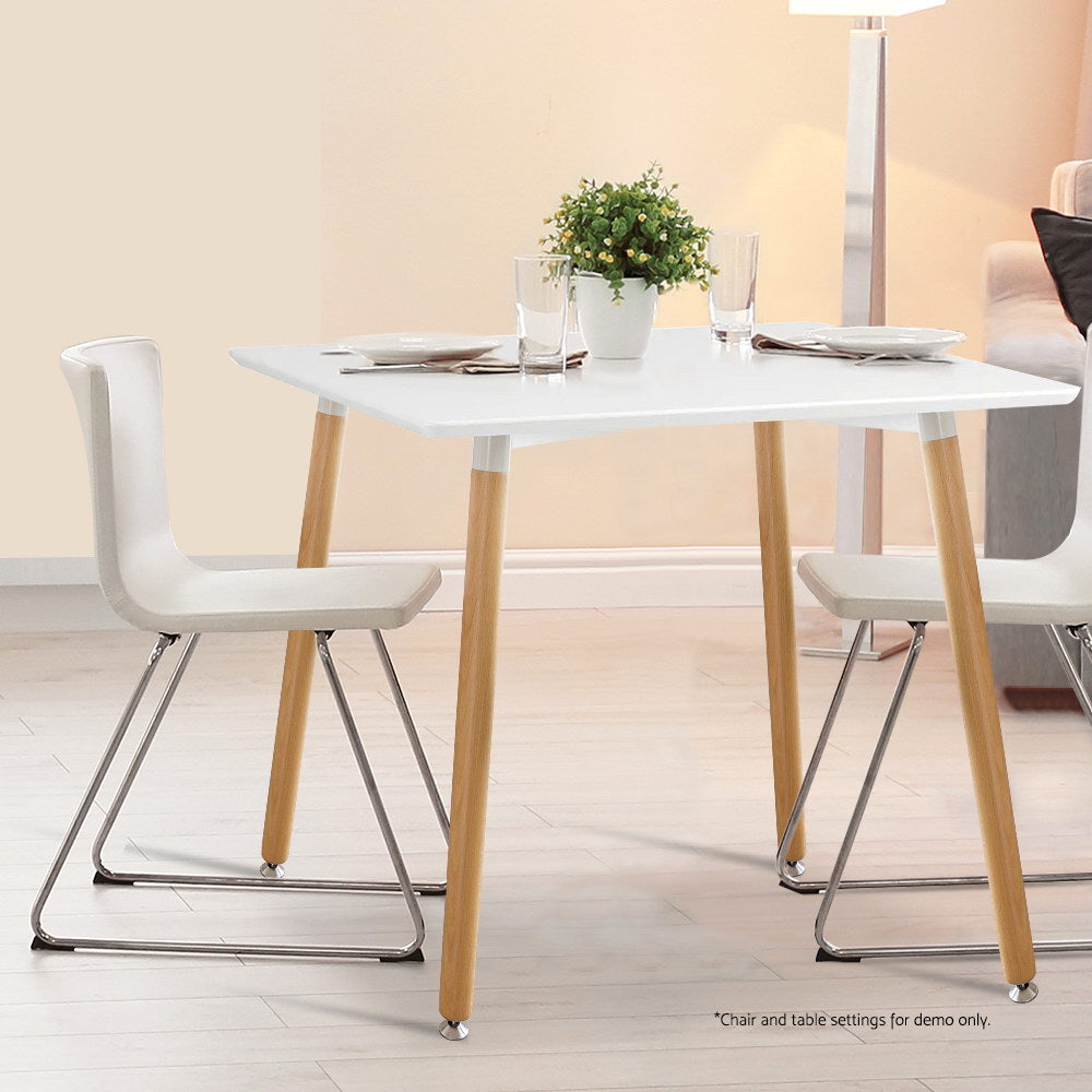 Artiss Beech Wood Dining Table - White