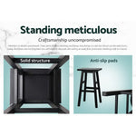 Artiss Set of 2 Wooden Backless Bar Stools - Black