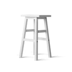 Artiss Set of 2 Wooden Backless Bar Stools - White
