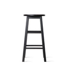Artiss Set of 2 Beech Wood Backless Bar Stools - Black