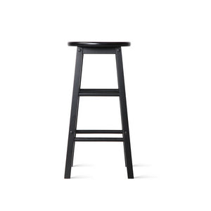 Artiss Set of 2 Beech Wood Backless Bar Stools - Black