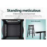 Artiss Set of 2 Beech Wood Backless Bar Stools - Black
