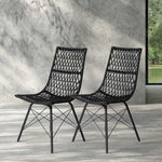 Artiss Set of 4 PE Wicker Dining Chair - Black