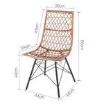 Artiss Set of 4 PE Wicker Dining Chair - Natural