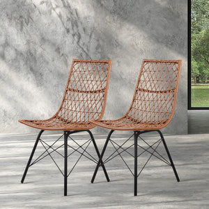 Artiss Set of 4 PE Wicker Dining Chair - Natural