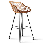 Artiss Set of 2 PE Wicker Bar Stools - Natural