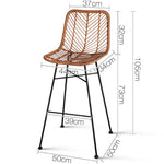Artiss Set of 2 PE Wicker Bar Stools - Natural