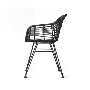 Artiss Set of 2 PE Wicker Dining Chair - Black