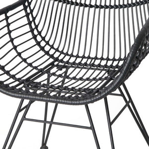 Artiss Set of 2 PE Wicker Dining Chair - Black