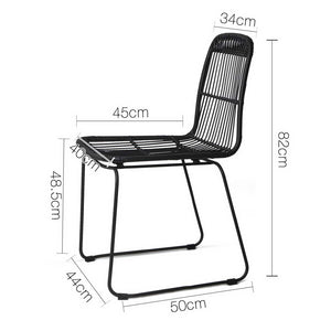 Artiss Set of 2 PE Wicker Dining Chair - Black