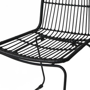 Artiss Set of 2 PE Wicker Dining Chair - Black