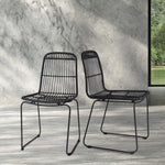 Artiss Set of 2 PE Wicker Dining Chair - Black