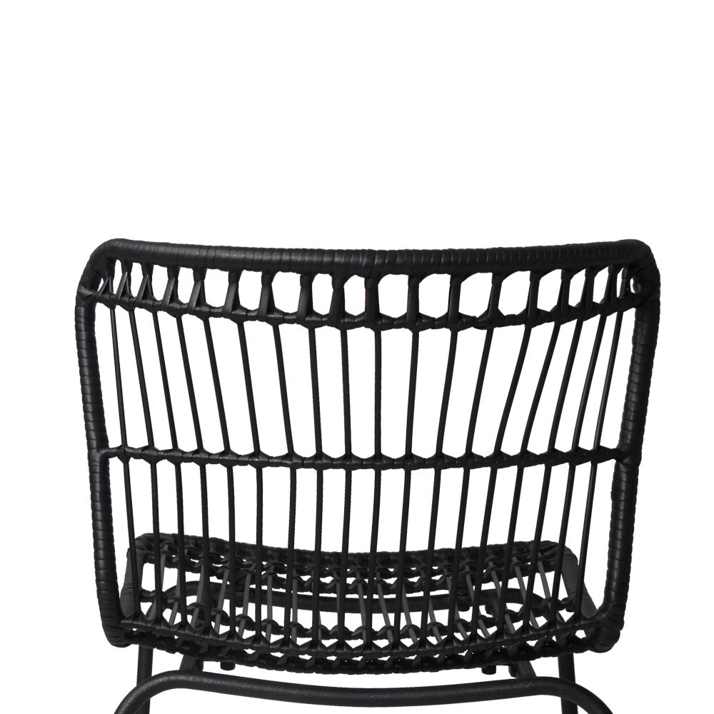 Artiss Set of 2 PE Wicker Dining Chair - Black