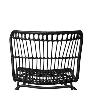 Artiss Set of 2 PE Wicker Dining Chair - Black