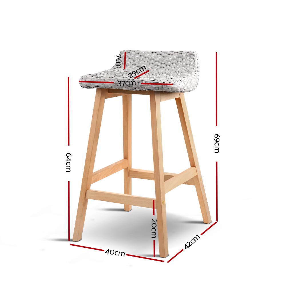 Artiss Set of 2 Weva Bar Stool - Off White