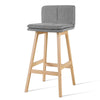 Artiss 2 x Kitchen Bar Stools Wooden Bar Stool Chairs Barstools Fabric Grey 67CM