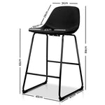 Artiss Set of 2 PU Leather Crosby Bar Stools - Black