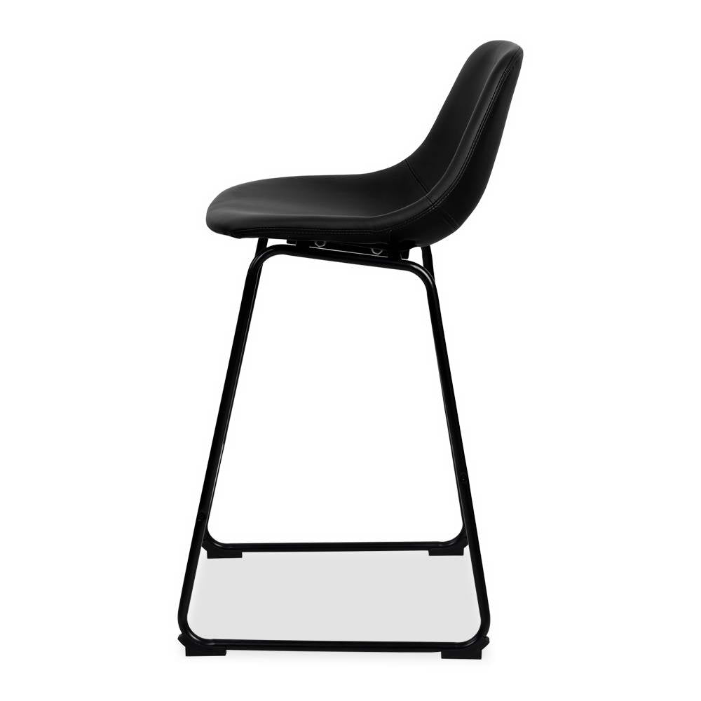 Artiss Set of 2 PU Leather Crosby Bar Stools - Black