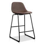 Artiss Set of 2 PU Leather Crosby Bar Stools - Brown