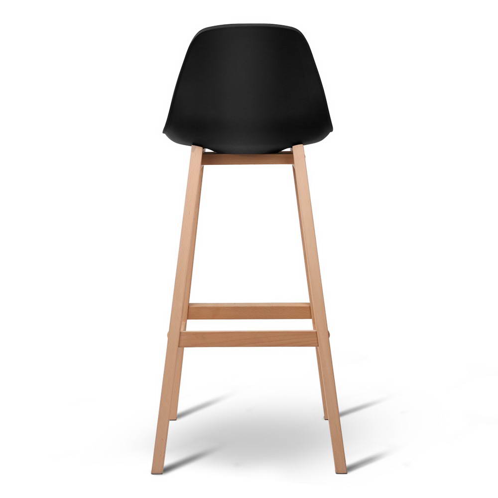 Artiss Set of 2 Beech Wood Bar Stools - Black