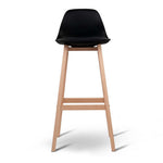 Artiss Set of 2 Beech Wood Bar Stools - Black