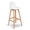 Artiss Set of 2 Beech Wood Bar Stools - White