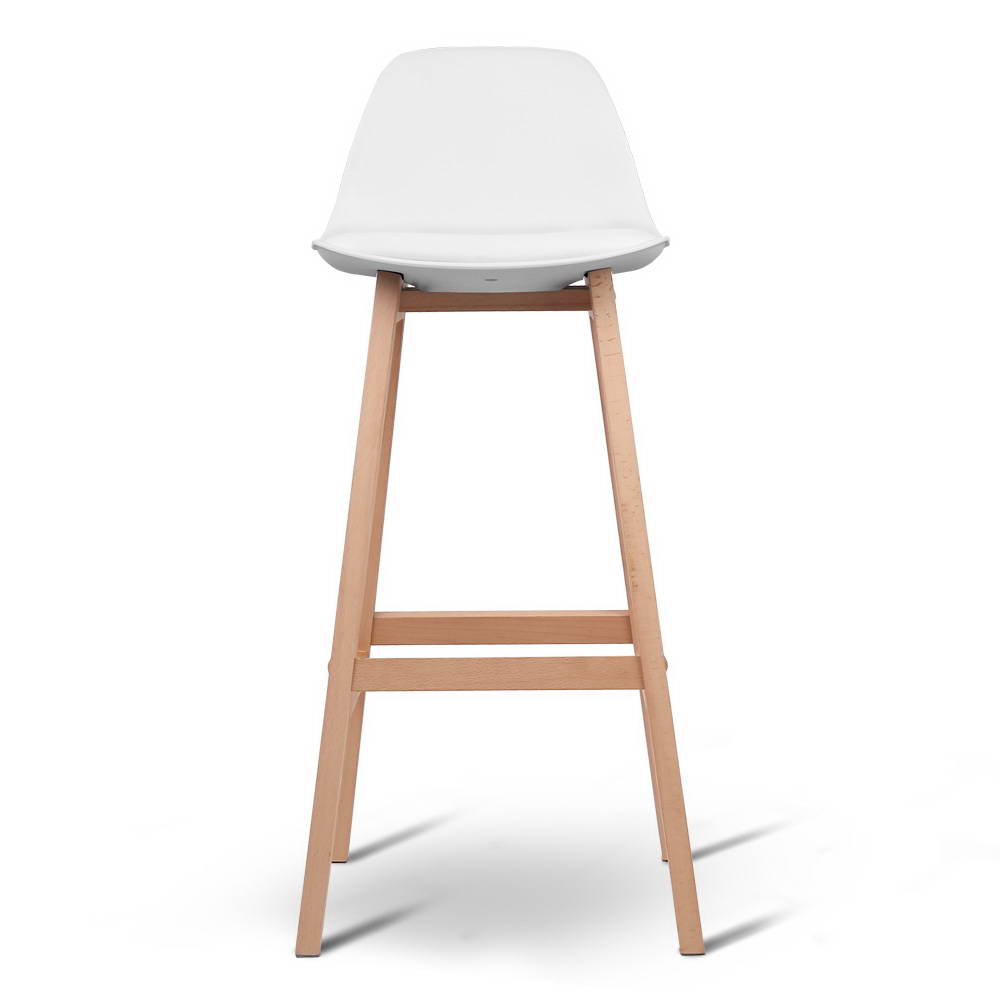 Artiss Set of 2 Beech Wood Bar Stools - White