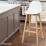 Artiss Set of 2 Beech Wood Bar Stools - White