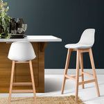 Artiss Set of 2 Beech Wood Bar Stools - White