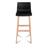 Artiss Set of 2 Beech Wood Bar Stools - Black