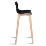 Artiss Set of 2 Beech Wood Bar Stools - Black