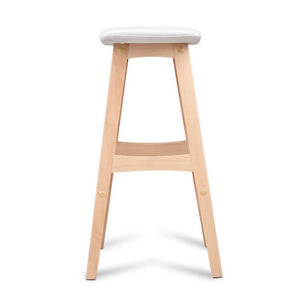 Artiss Set of 2 Beech Wood Bar Stools - White