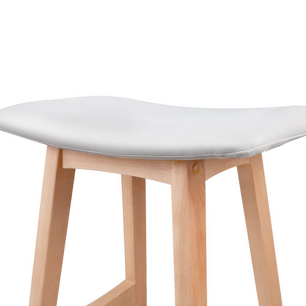 Artiss Set of 2 Beech Wood Bar Stools - White