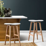 Artiss Set of 2 Beech Wood Bar Stools - White