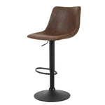 Artiss 2x Kitchen Bar Stools Gas Lift Bar Stool Chairs Swivel Vintage Leather Brown Coated Legs