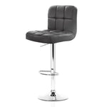 Artiss 2x Leather Bar Stools NOEL Kitchen Chairs Swivel Bar Stool Gas Lift Grey