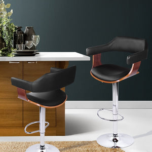 Artiss Wooden Bar Stool - Black
