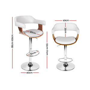 Artiss Wooden Bar Stool - White